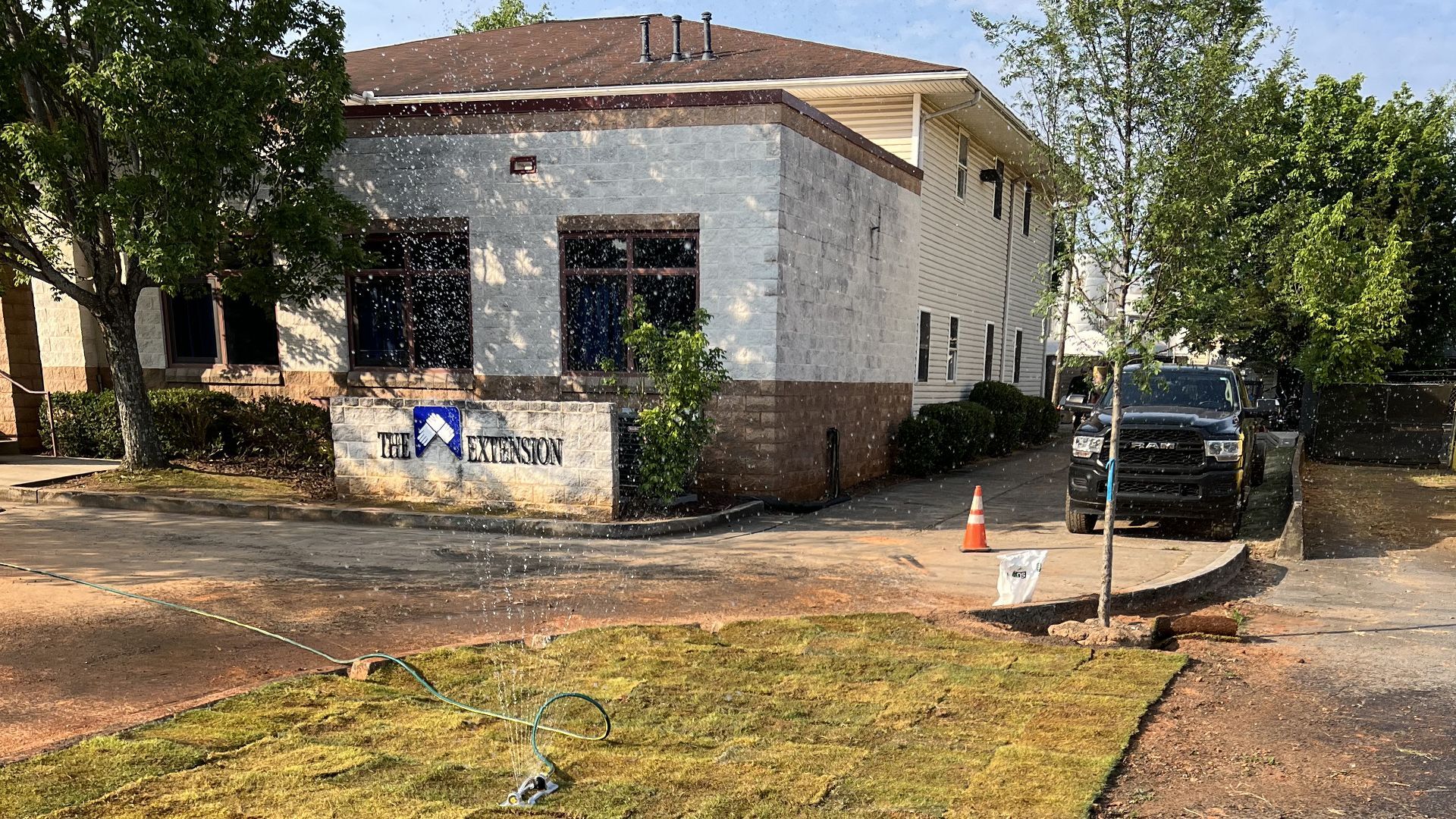 Commercial property with new landscaping