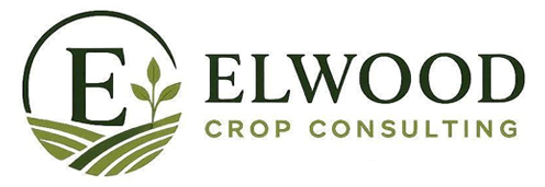 ELWOOD Crop Consulting logo with green leaf and field inside a circle