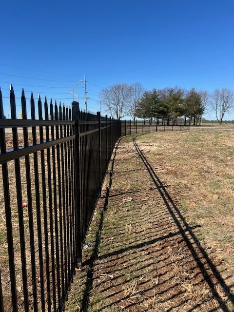Wooden fence surrounding a suburban backyard