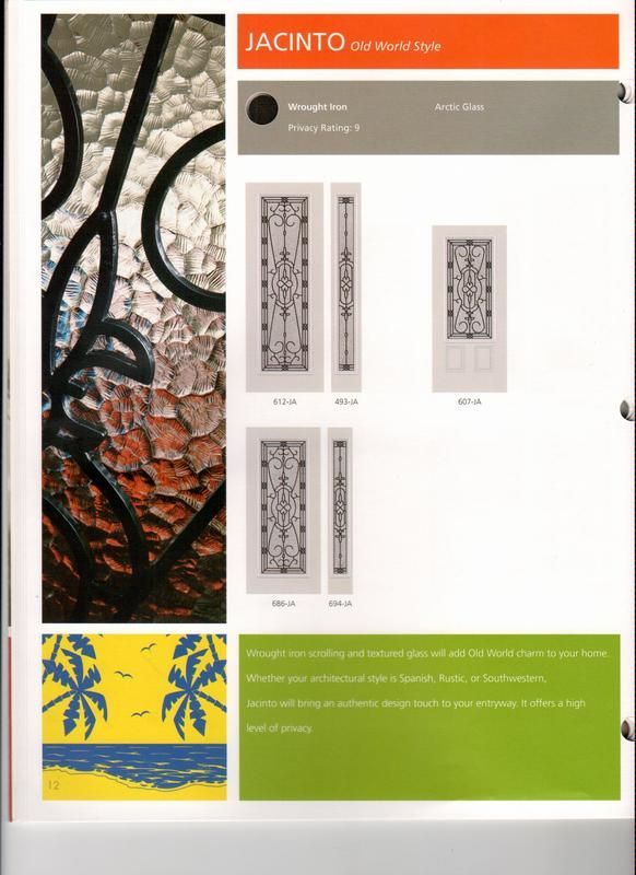 A brochure for Jacinto shows different types of doors.