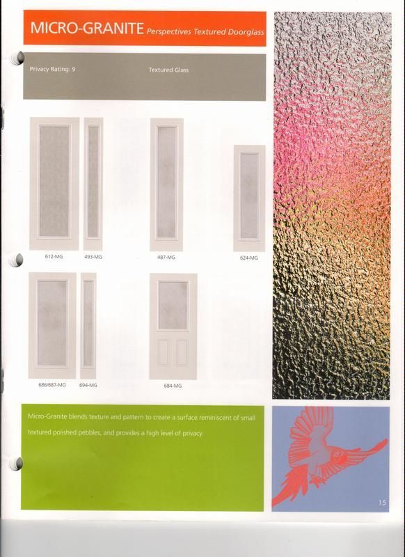 A brochure for micro granite shows different types of doors.