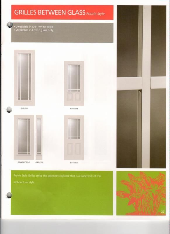 A brochure for grilles between glass doors.