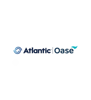 Atlantic Oase logo in blue and teal on a white background