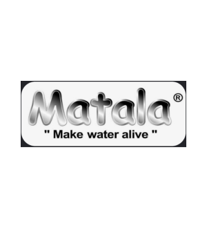 Matala logo with slogan “Make water alive” in black-and-white design