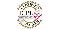 ICPI Certified Installer badge with text and paving stones.