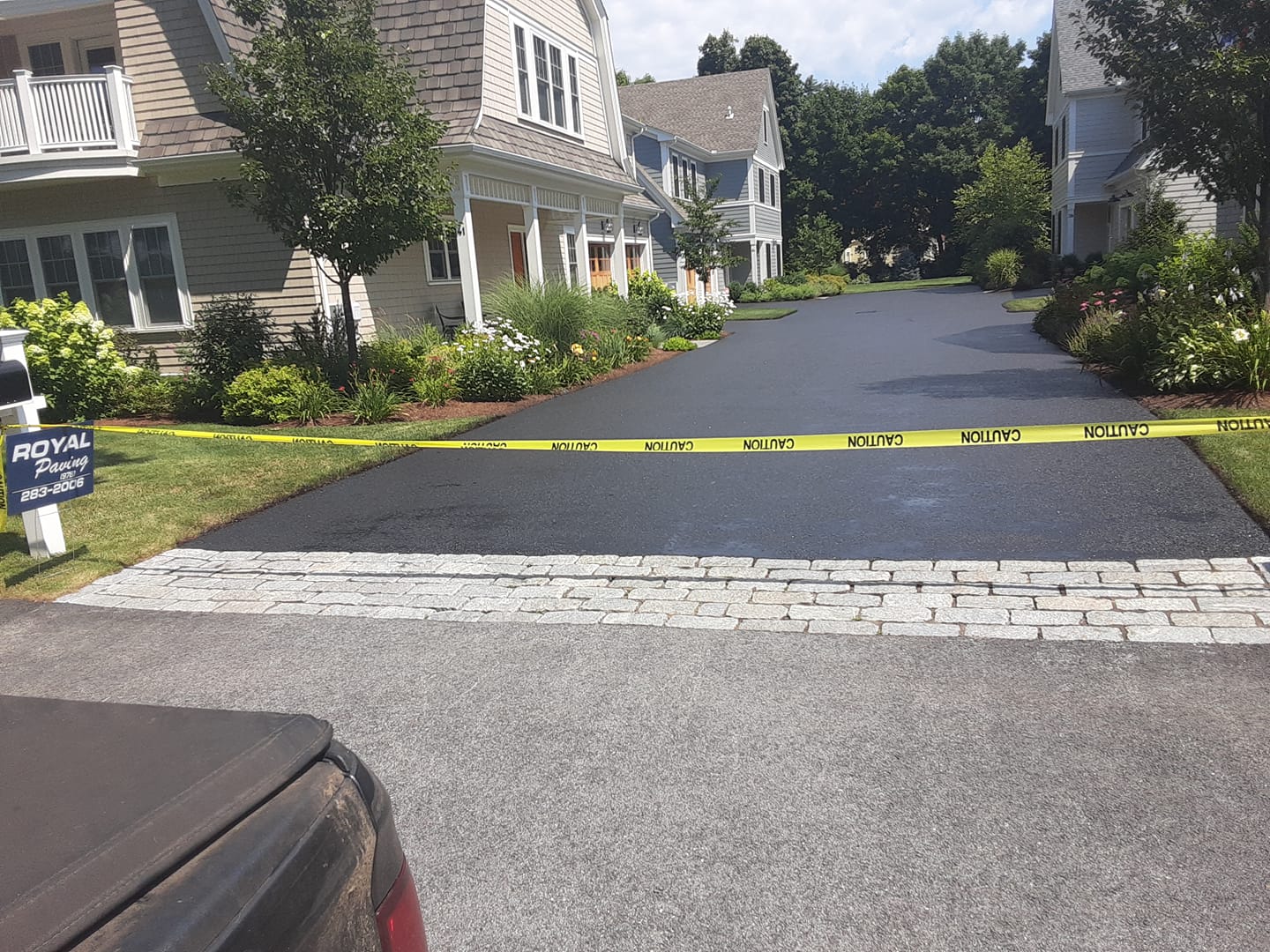 Residential asphalt driveway