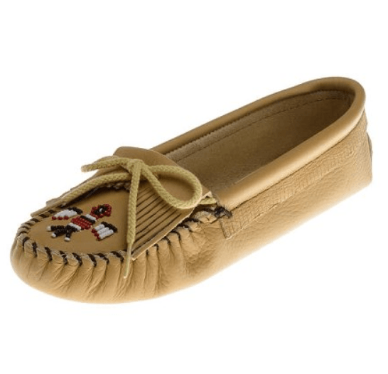 Minnetonka Moccasins 156 - Women's Softsole Thunderbird Moccasin - Smooth Natural Leather