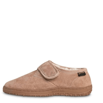 Old Friend Footwear - 421197- Men's Adjustable Slipper Bootee - 100% Sheepskin Lining - Chestnut