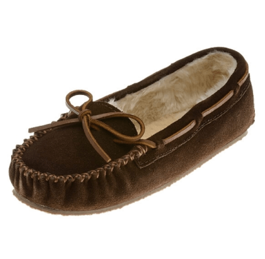 Minnetonka Moccasins 4012 - Women's Cally Slipper - Pile Lined - Chocolate Suede