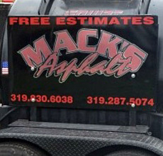 Mack's Asphalt 'free estimate'