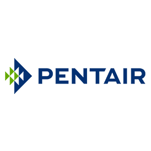 Pentair logo with blue text and green-blue geometric emblem on white background