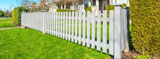 Country style long wooden fence