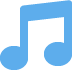 A light blue musical note icon.