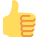 A yellow, cartoon-style thumbs-up icon against a white background.