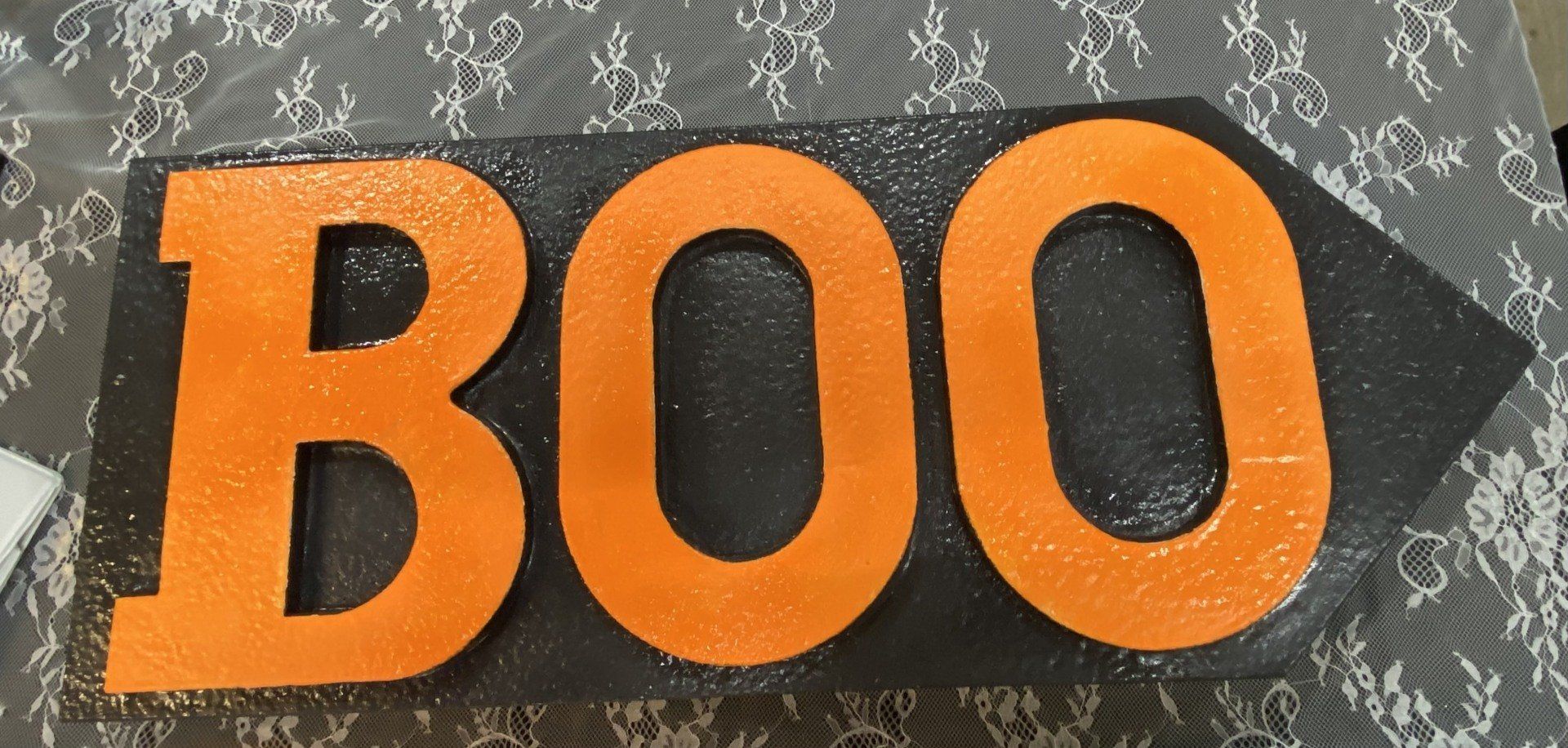 Orange BOO sign