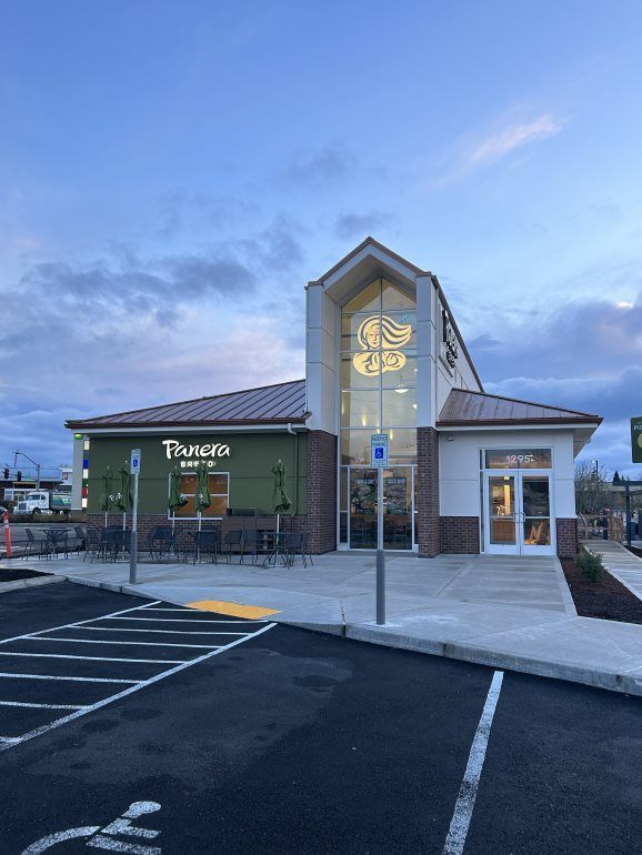 front of Panera building