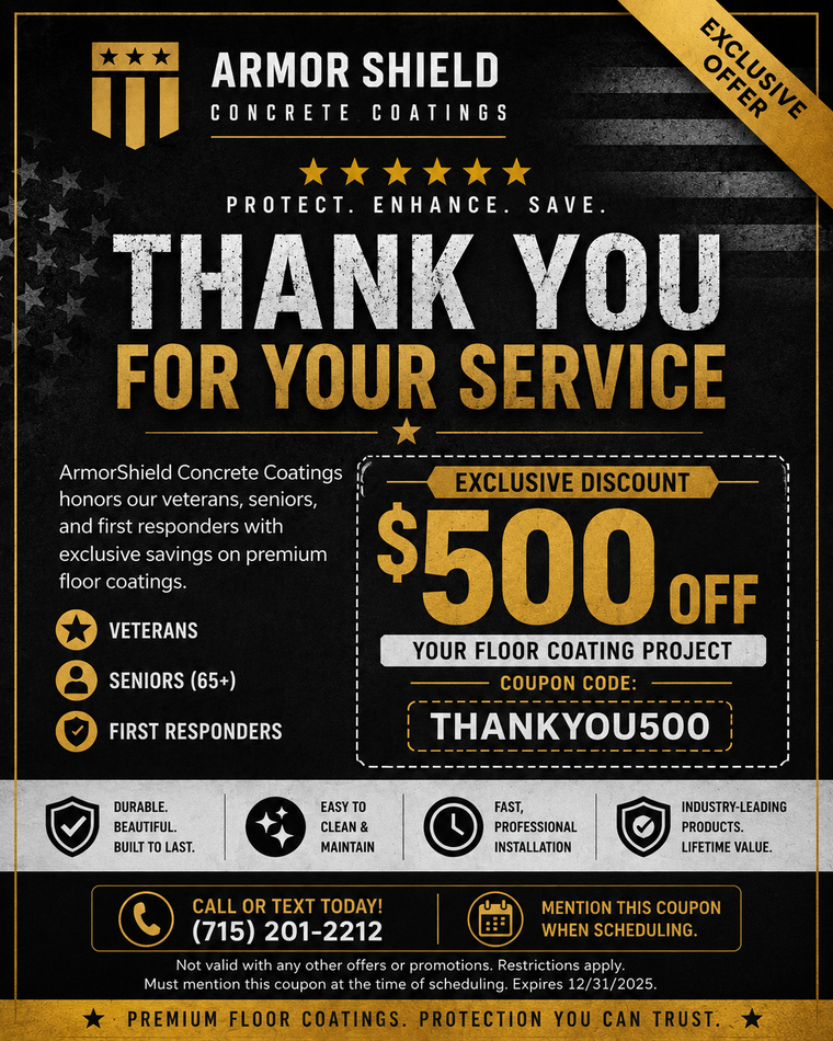 Black and gold Armor Shield promo: Thank You for Your Service $500 off, excluding donation coupon code THANKYOU500
