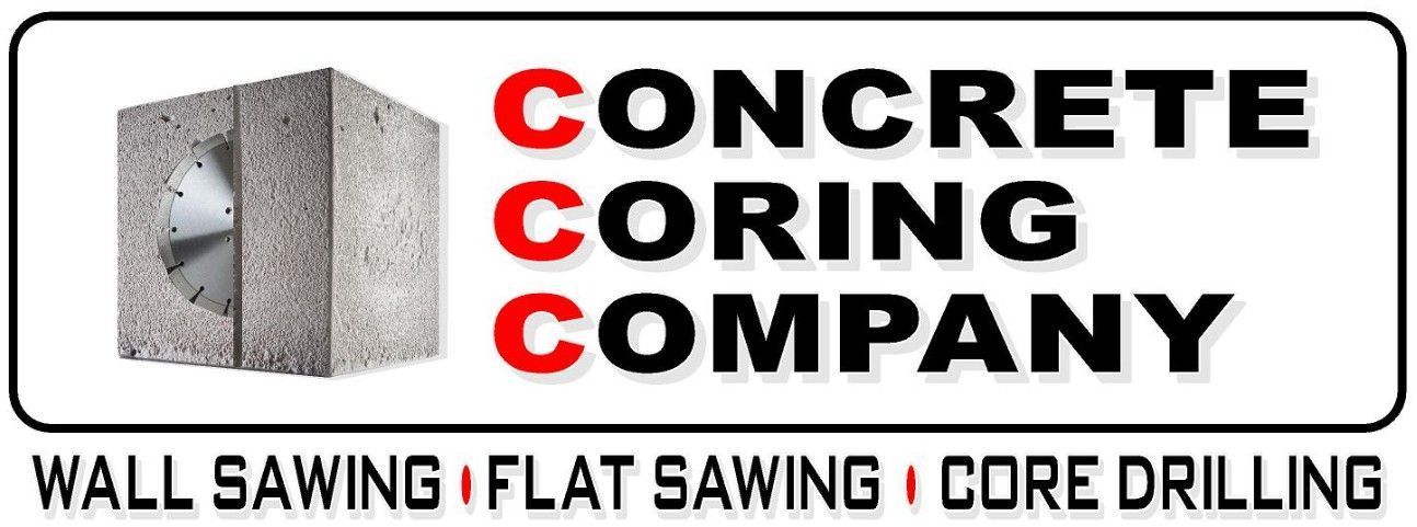 A concrete coring company logo on a white background