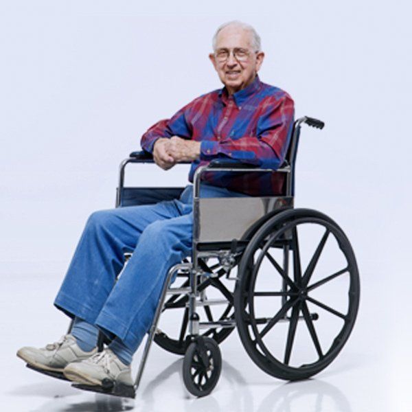Man sitting on a wheelchair