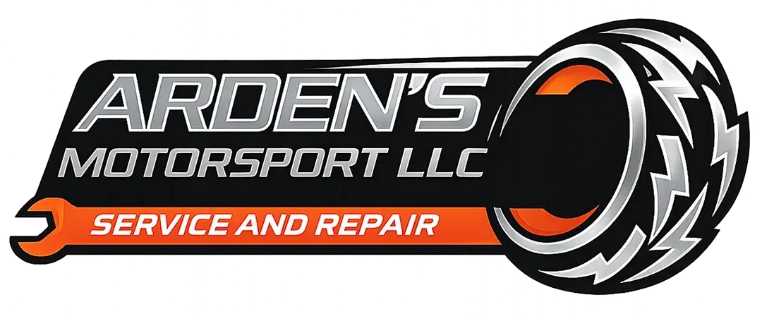 Arden&rsquo;s Motorsport LLC logo in black, white, orange, and gray with tire graphic and &ldquo;Service and Repair&rdquo; text