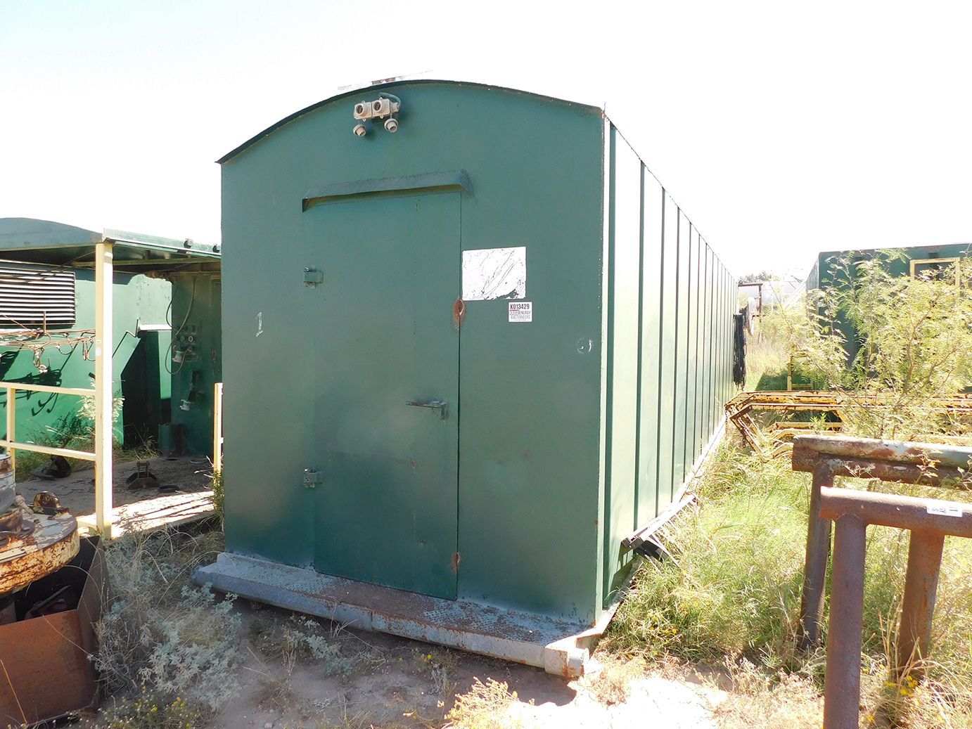 Green metal storage container