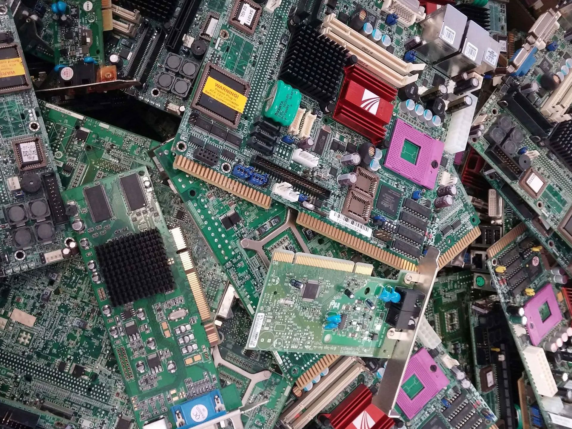 Pile of discarded computer circuit boards