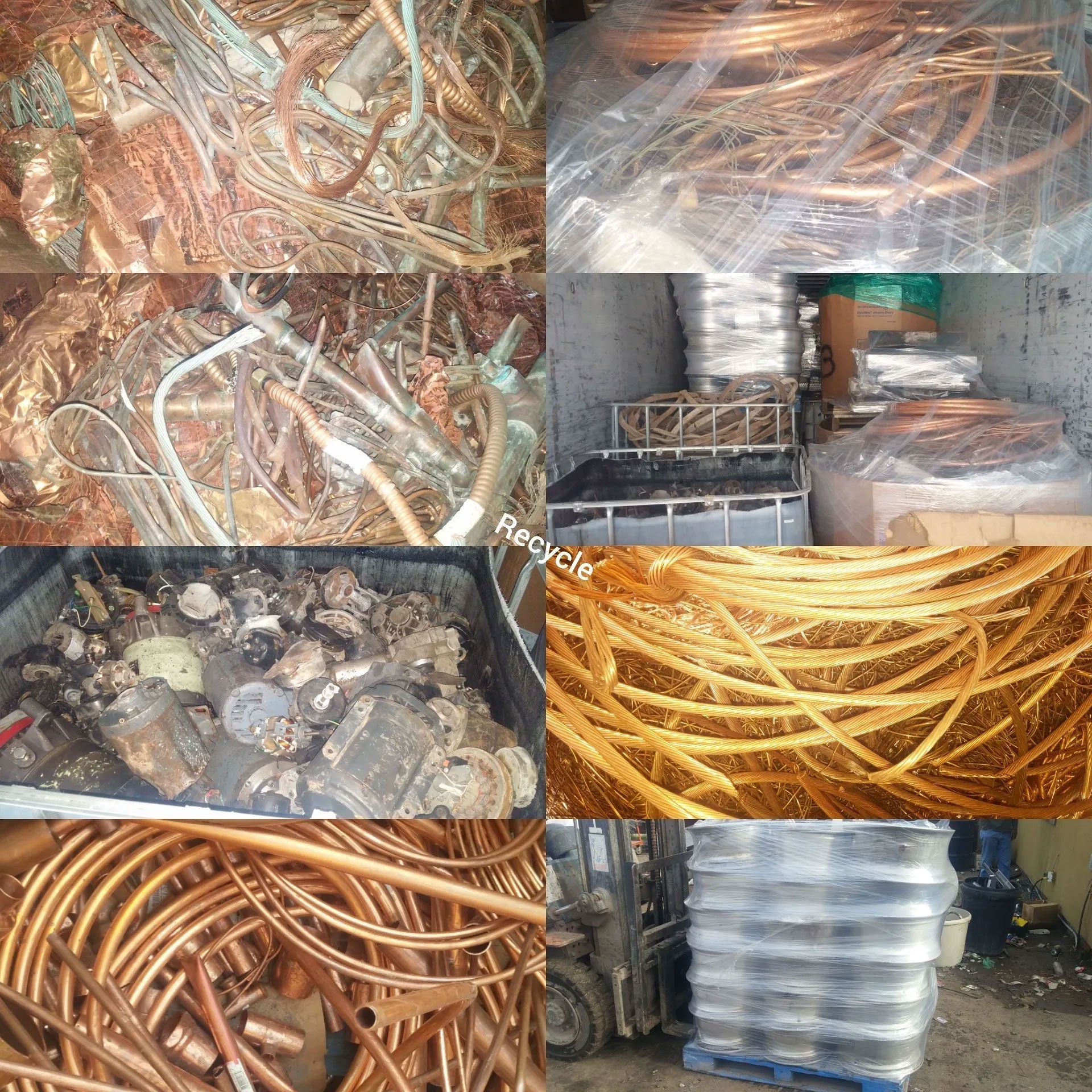 Copper scrap piles