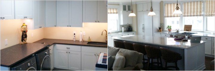Kitchen lightings before and after