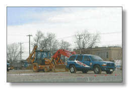 Car and bulldozer