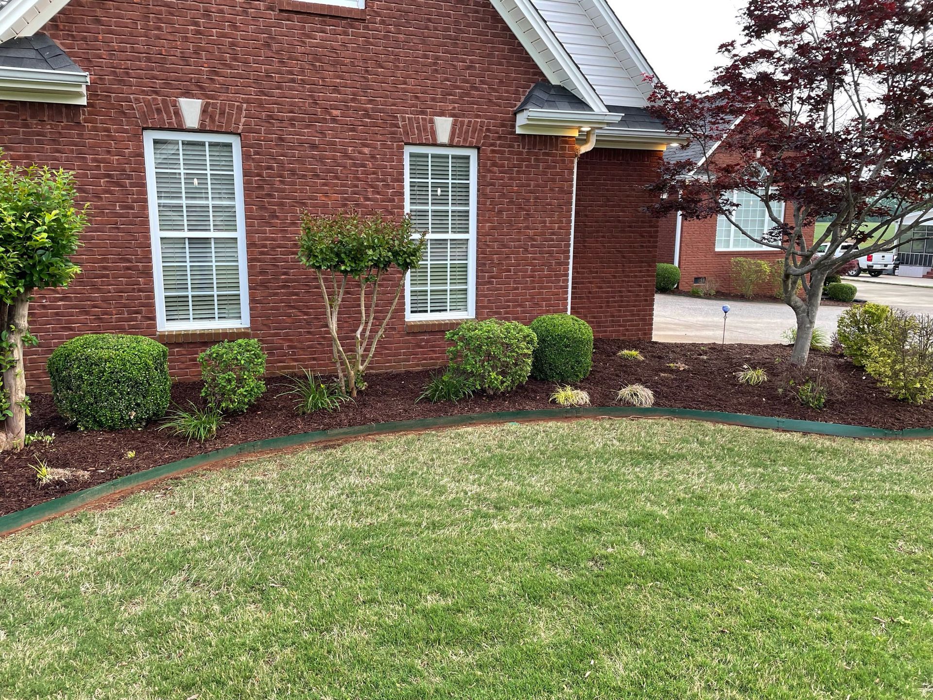 brick house and landscape