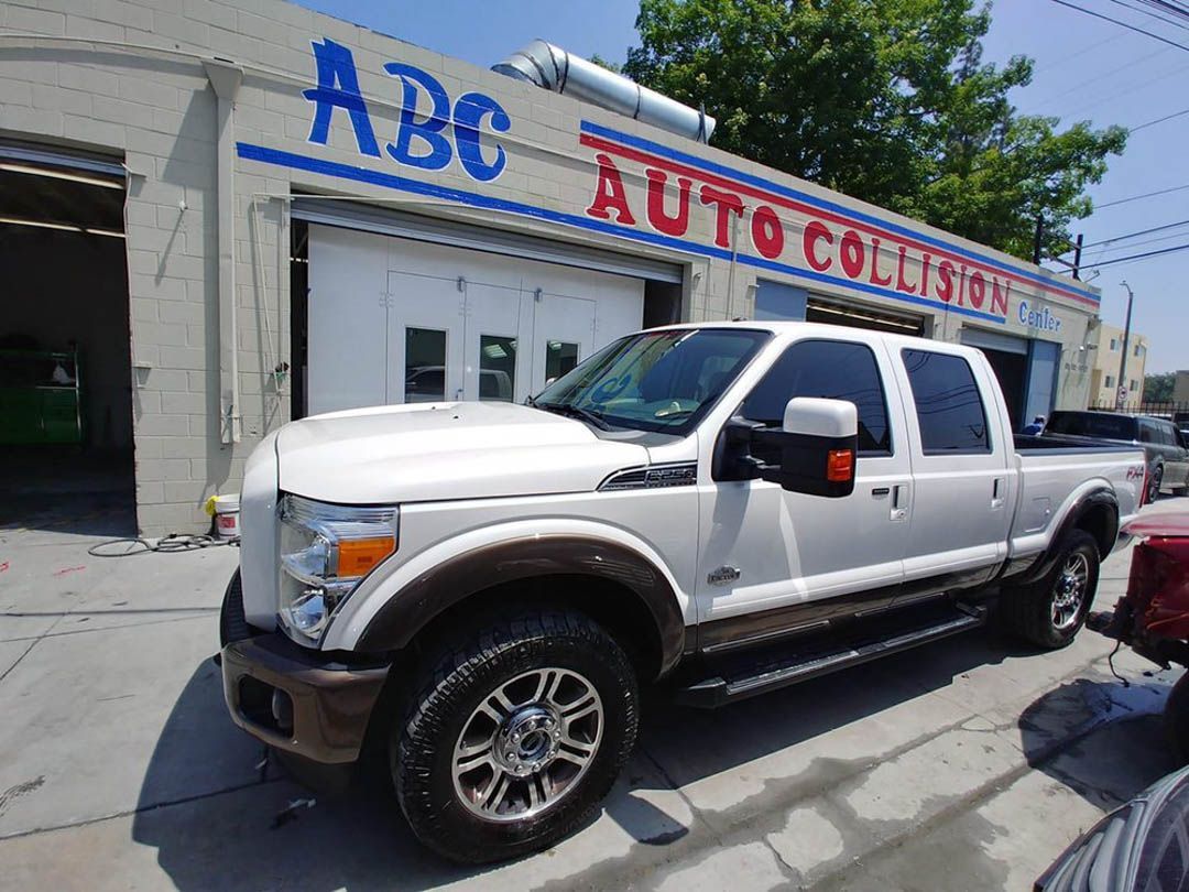 White truck parked in front of