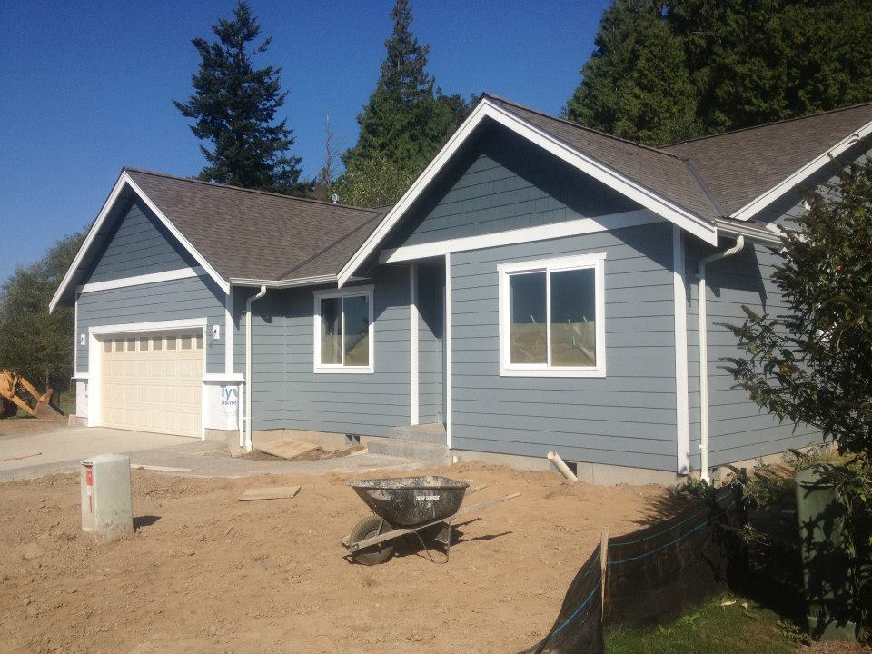 House with roof gutter