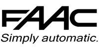 The faac logo is black and white and says `` simply automatic ''.