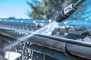 Gutter power wash cleaning