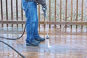 Deck power wash cleaning