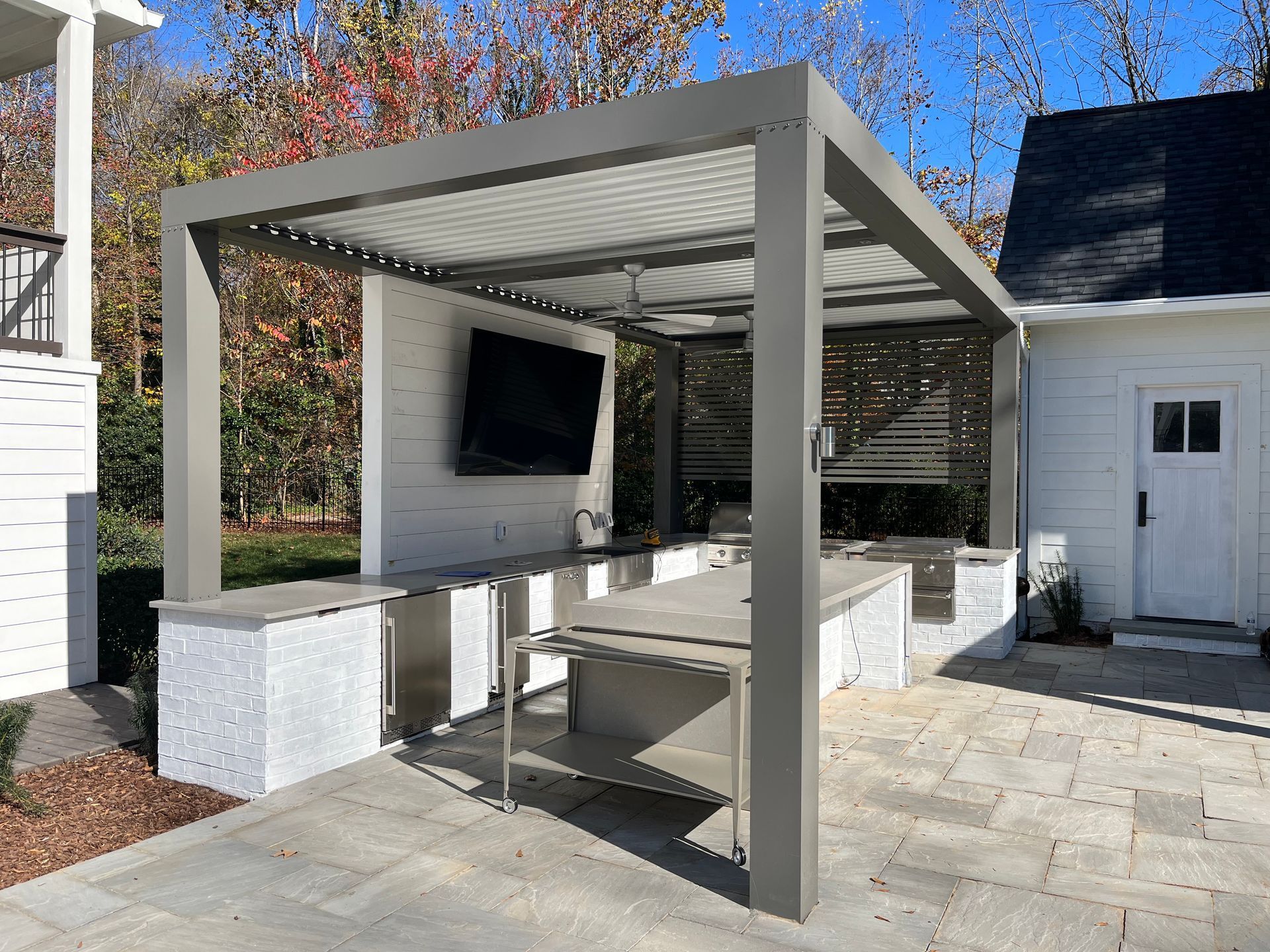 all gray pergola