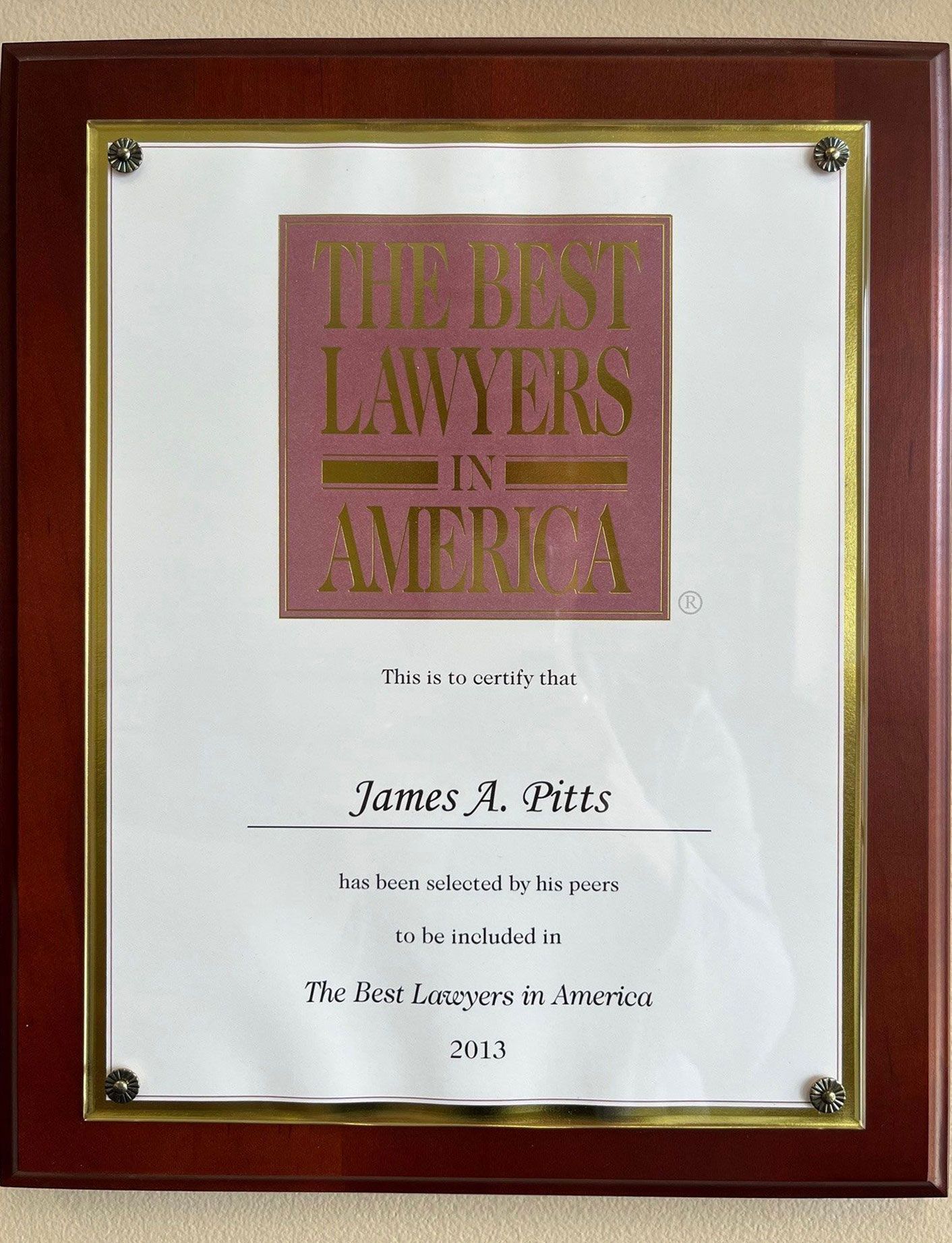 Best Lawyers 2013 - James Pitts