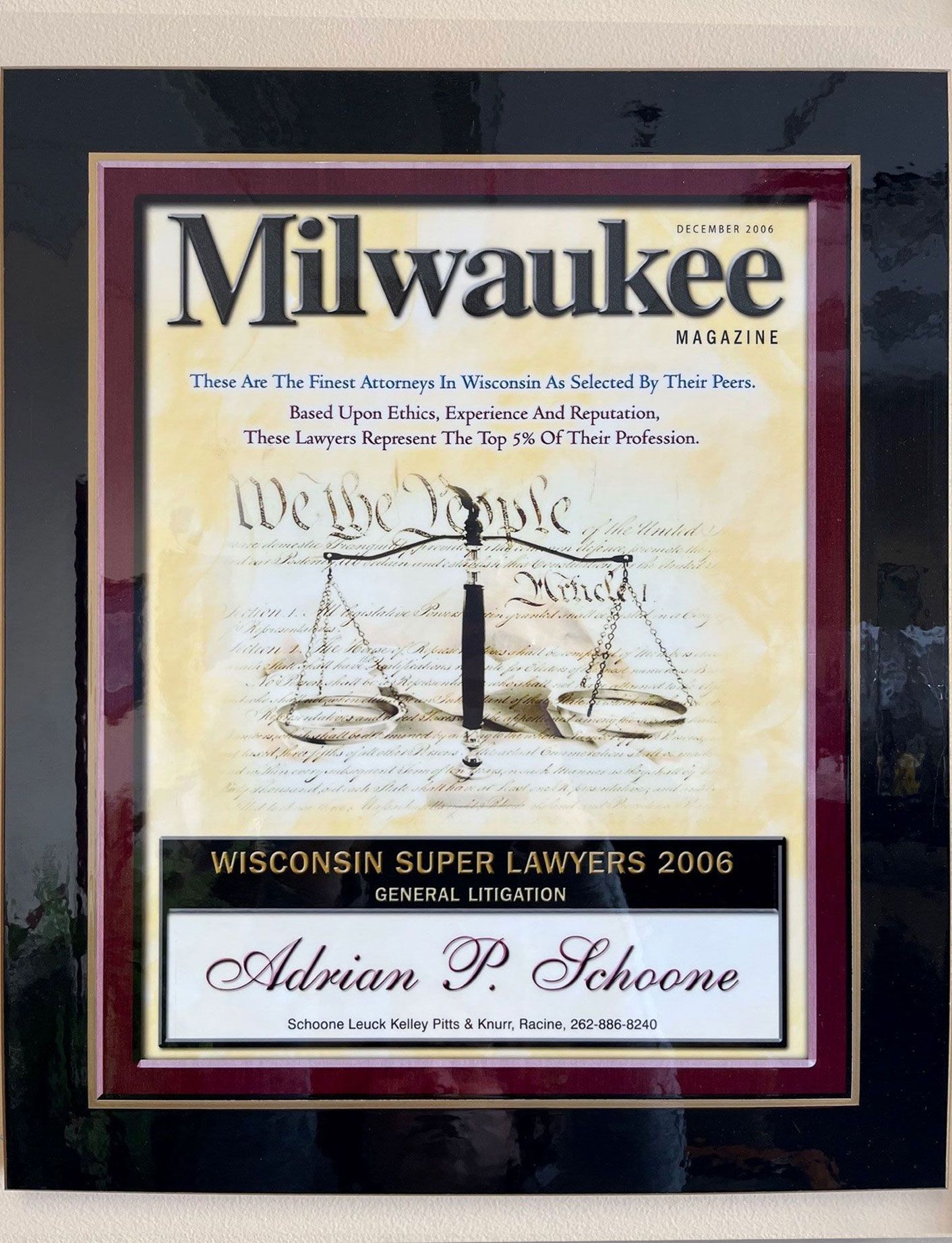 Wisconsin Super Lawyers 2006 - Adrian Schoone