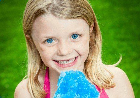 Little girl with Snow cone