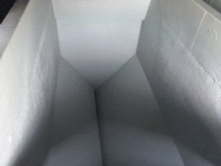 Cement v-shaped container