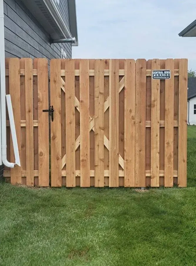 Wooden fence and gate with a 