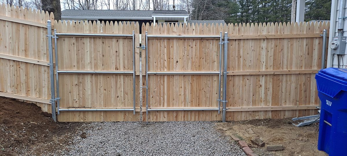 wood on steel fence