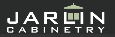 JARLIN CABINETRY logo in white and green on a black background