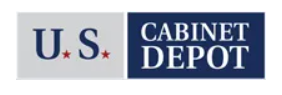 U.S. Cabinet Depot logo with navy and gray text and a red star