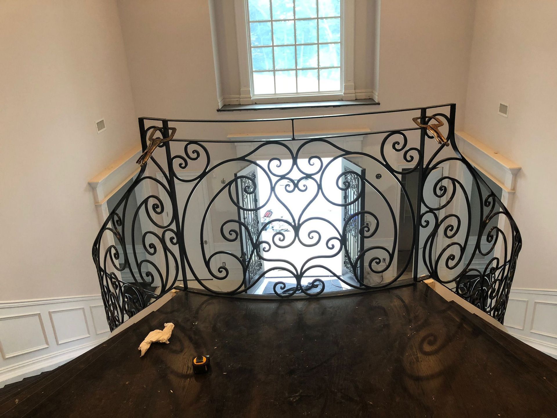 Ornate handrail of wrought iron