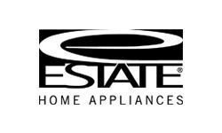 Logo of Estate Home Appliances. Black rectangular frame with the brand name in bold white text.