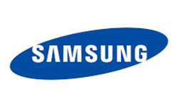 Samsung logo: White text 