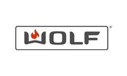 Logo for Wolf appliances, featuring the word