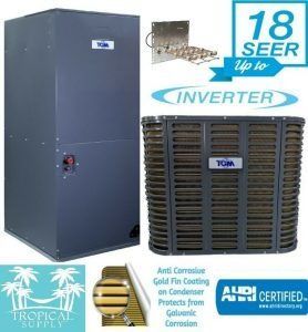 HVAC system: air handler and condenser, with 