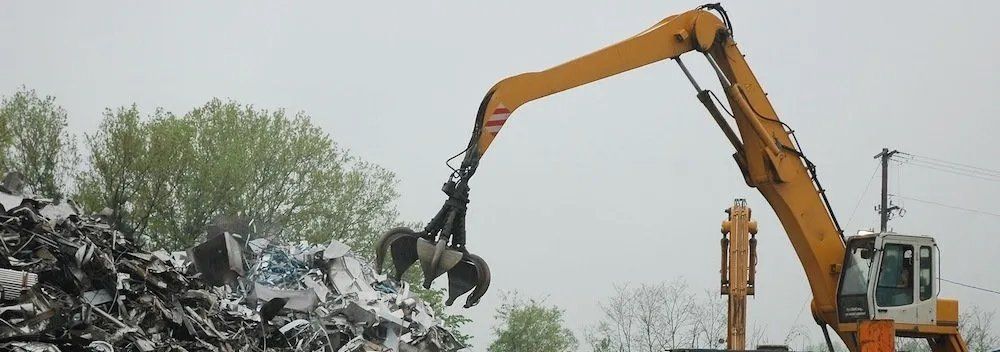 Trucks collecting scrap metals